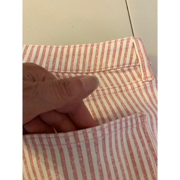 Lauren Conrad Skinny Pants Crop Red & White Stripe Size 18 - Picture 7 of 11